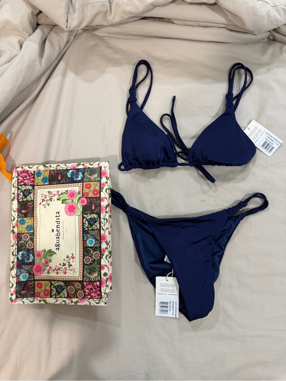 Agua Bendita Deep Navy Triangle Bikini Set